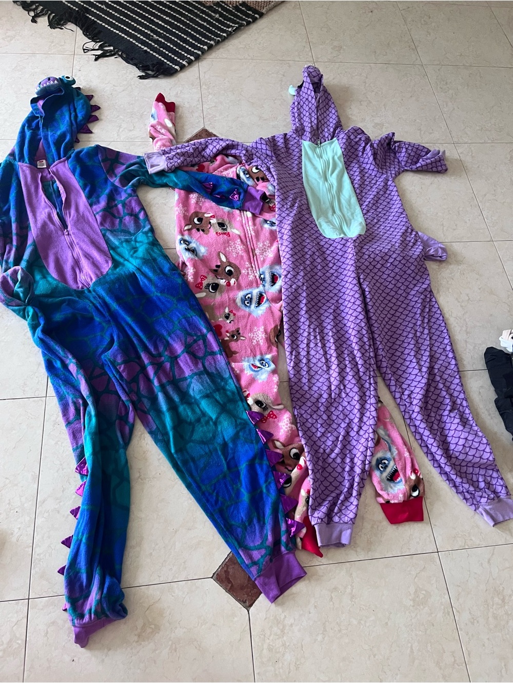 UNISEX  Purple Dragon One-Piece Hooded PajamasS-ML